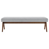 Sable 63" Fabric Upholstered Bench in Light Gray