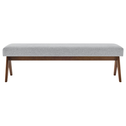 Lyra 63" Fabric Upholstered Bench by Furniture For America