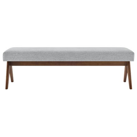 Lyra 63" Fabric Upholstered Bench in Light Gray