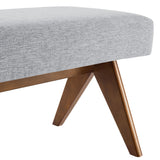 Sable 63" Fabric Upholstered Bench in Light Gray
