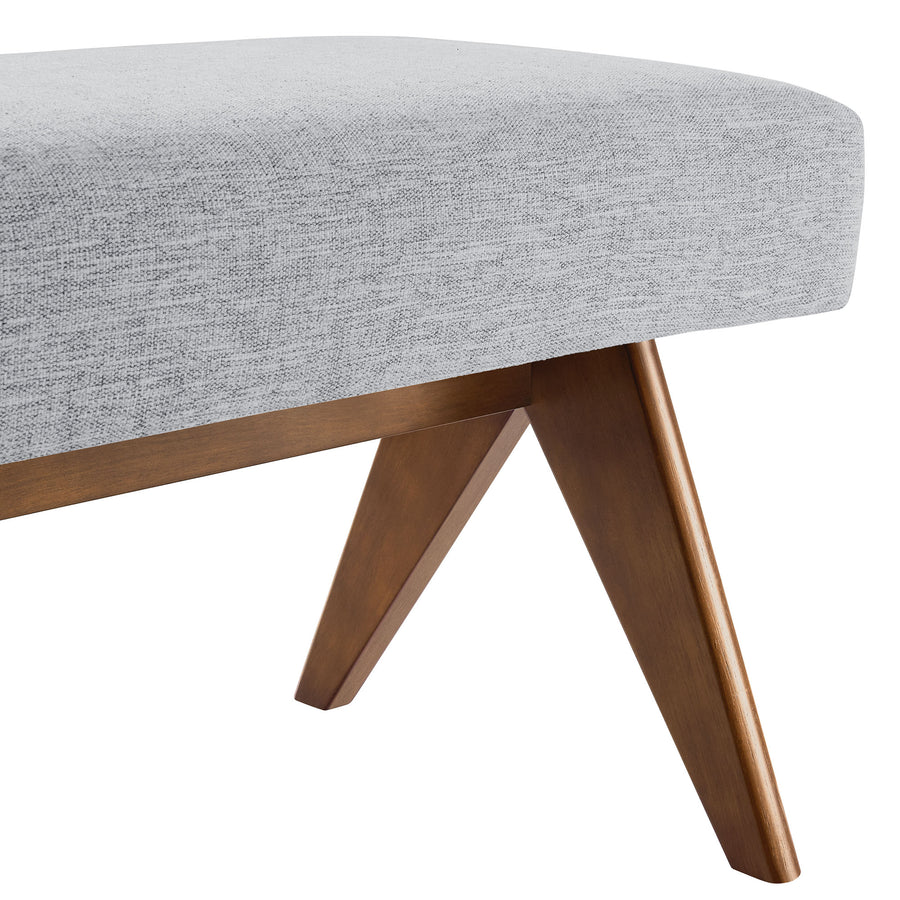 Sable 63" Fabric Upholstered Bench in Light Gray