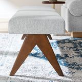 Sable 63" Fabric Upholstered Bench in Light Gray