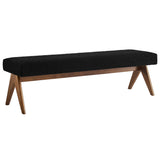 Sable 63" Boucle Upholstered Bench in Black