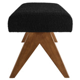 Sable 63" Boucle Upholstered Bench in Black