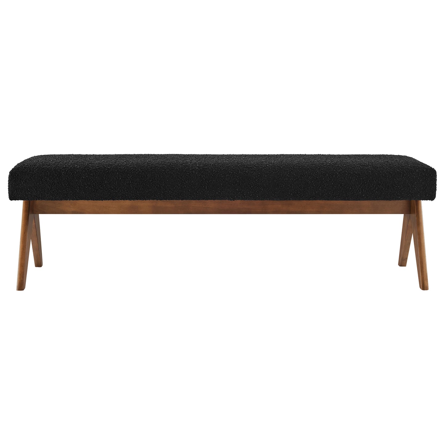 Lyra 63" Boucle Upholstered Bench by Furniture For America