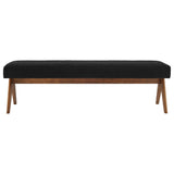 Sable 63" Boucle Upholstered Bench in Black