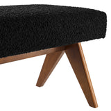Sable 63" Boucle Upholstered Bench in Black