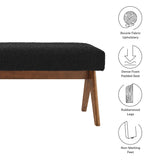 Sable 63" Boucle Upholstered Bench in Black