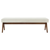 Sable 63" Boucle Upholstered Bench in Ivory Boucle