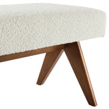 Sable 63" Boucle Upholstered Bench in Ivory Boucle