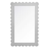 Solstice Scalloped Rectangle Wall Mirror in Light Gray