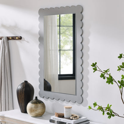 Emmeline Scalloped Rectangle Wall Mirror by Furniture For America