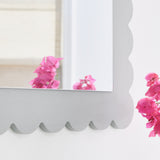 Solstice Scalloped Rectangle Wall Mirror in Light Gray
