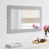 Solstice Scalloped Rectangle Wall Mirror in Light Gray