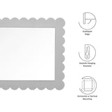 Solstice Scalloped Rectangle Wall Mirror in Light Gray