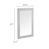 Solstice Scalloped Rectangle Wall Mirror in Light Gray