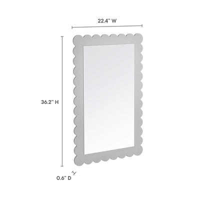 Emmeline Scalloped Rectangle Wall Mirror by Furniture For America