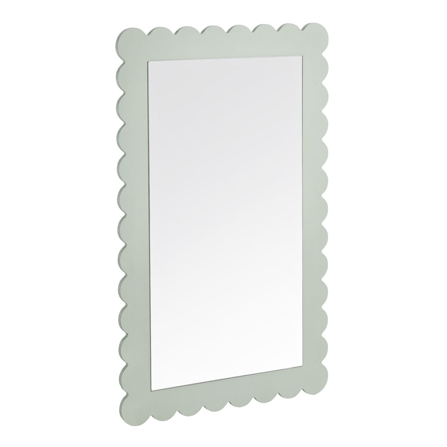 Solstice Scalloped Rectangle Wall Mirror in Sage