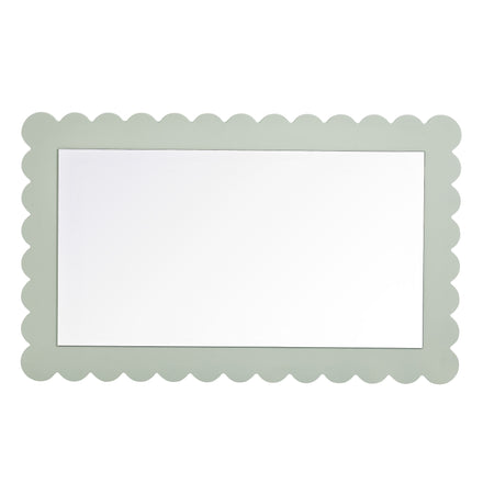Emmeline Scalloped Rectangle Wall Mirror in Sage