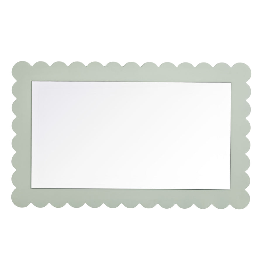 Solstice Scalloped Rectangle Wall Mirror in Sage