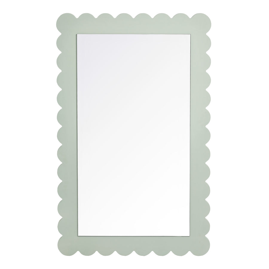 Solstice Scalloped Rectangle Wall Mirror in Sage