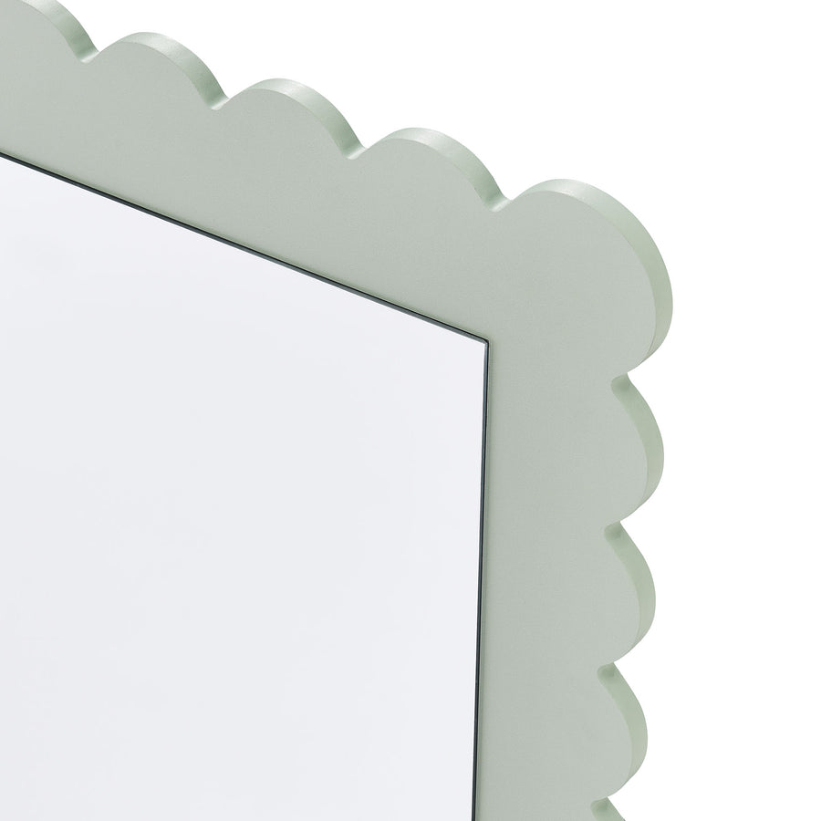 Solstice Scalloped Rectangle Wall Mirror in Sage