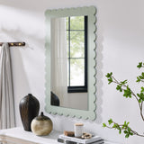 Solstice Scalloped Rectangle Wall Mirror in Sage