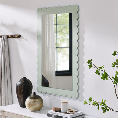 Emmeline Scalloped Rectangle Wall Mirror by Furniture For America