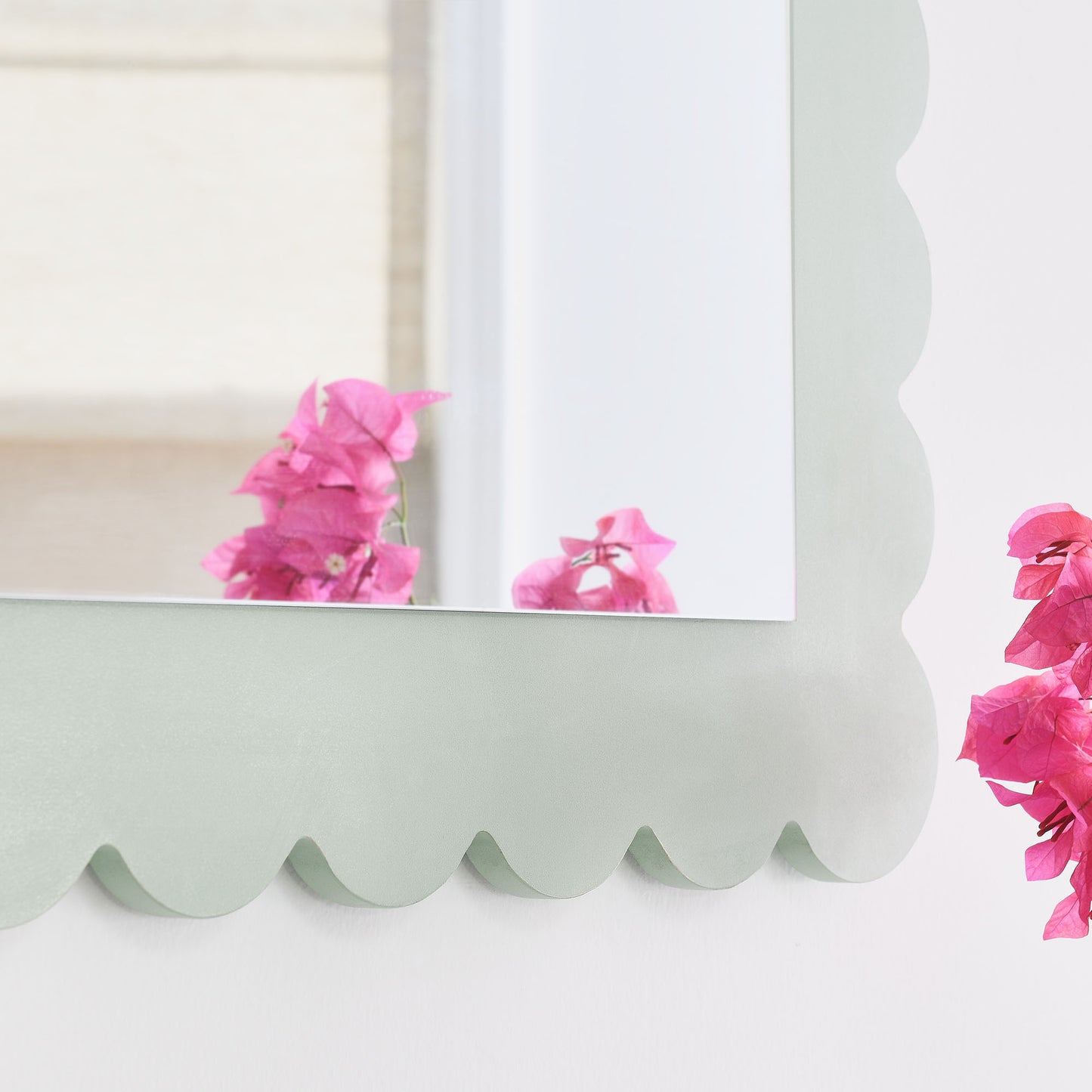 Emmeline Scalloped Rectangle Wall Mirror by Furniture For America