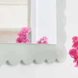 Solstice Scalloped Rectangle Wall Mirror in Sage