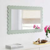 Solstice Scalloped Rectangle Wall Mirror in Sage