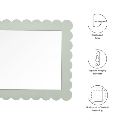 Emmeline Scalloped Rectangle Wall Mirror by Furniture For America