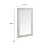 Solstice Scalloped Rectangle Wall Mirror in Sage