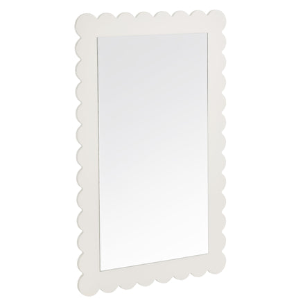 Emmeline Scalloped Rectangle Wall Mirror in White