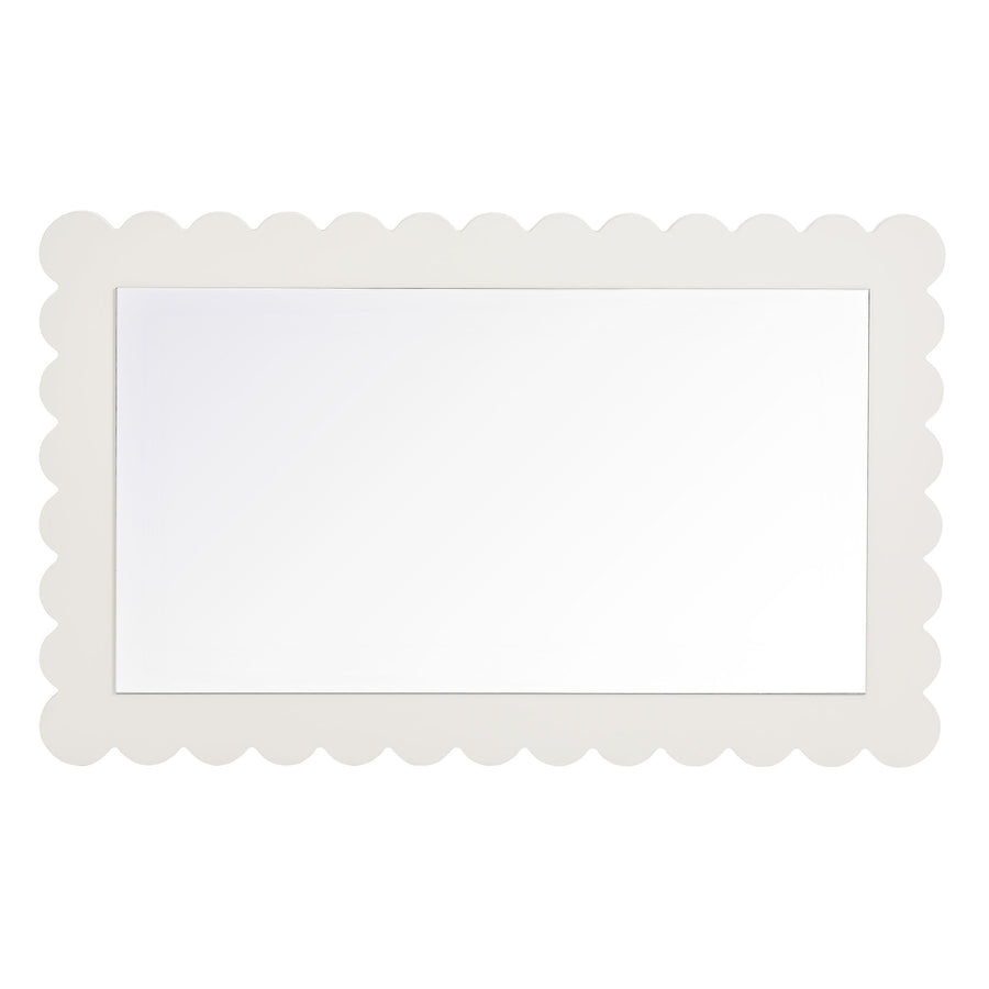 Solstice Scalloped Rectangle Wall Mirror in White