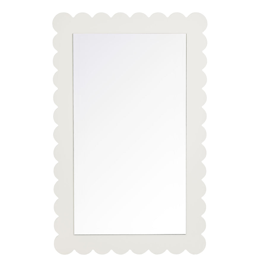 Solstice Scalloped Rectangle Wall Mirror in White