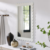 Solstice Scalloped Rectangle Wall Mirror in White
