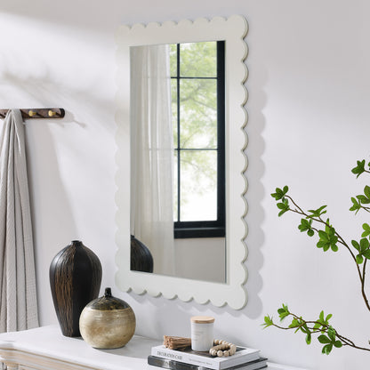 Emmeline Scalloped Rectangle Wall Mirror by Furniture For America