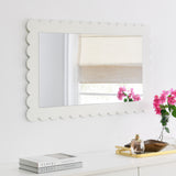 Solstice Scalloped Rectangle Wall Mirror in White