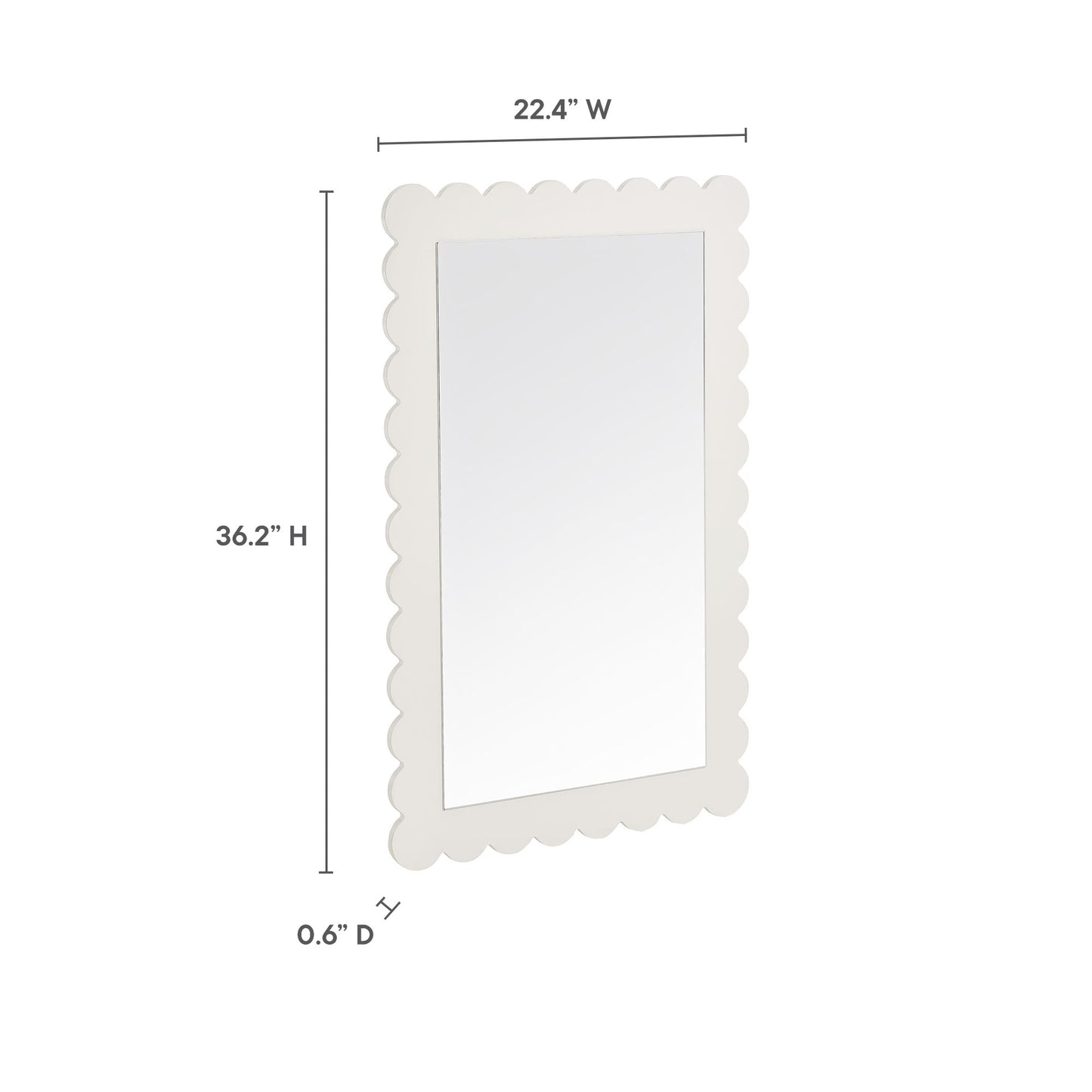 Emmeline Scalloped Rectangle Wall Mirror by Furniture For America