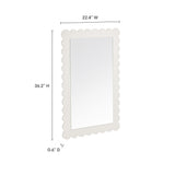 Solstice Scalloped Rectangle Wall Mirror in White