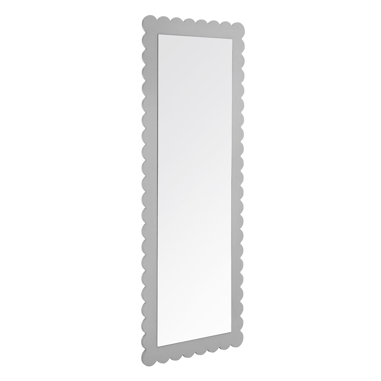 Emmeline Scalloped Rectangle Floor Mirror by Furniture For America