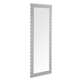 Solstice Scalloped Rectangle Floor Mirror in Light Gray