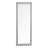 Solstice Scalloped Rectangle Floor Mirror in Light Gray