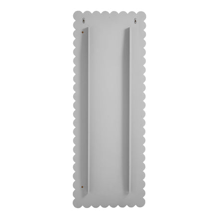 Emmeline Scalloped Rectangle Floor Mirror in Light Gray