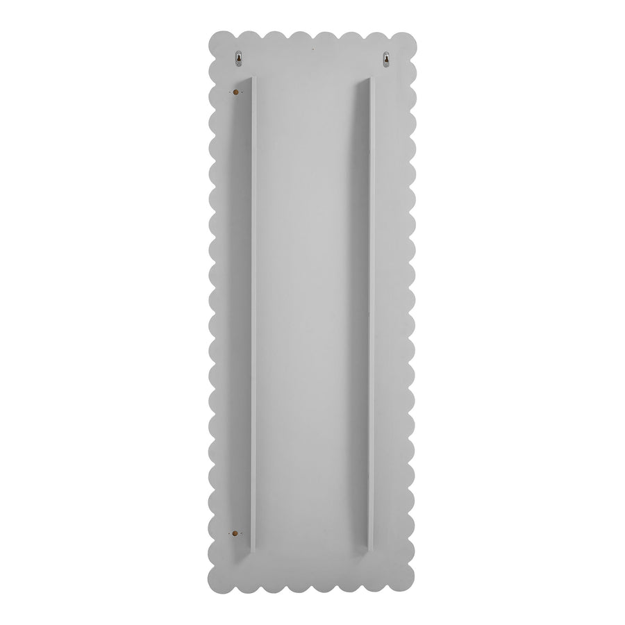 Solstice Scalloped Rectangle Floor Mirror in Light Gray