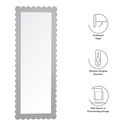 Emmeline Scalloped Rectangle Floor Mirror by Furniture For America