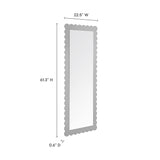 Solstice Scalloped Rectangle Floor Mirror in Light Gray