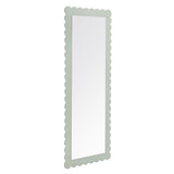 Solstice Scalloped Rectangle Floor Mirror in Sage