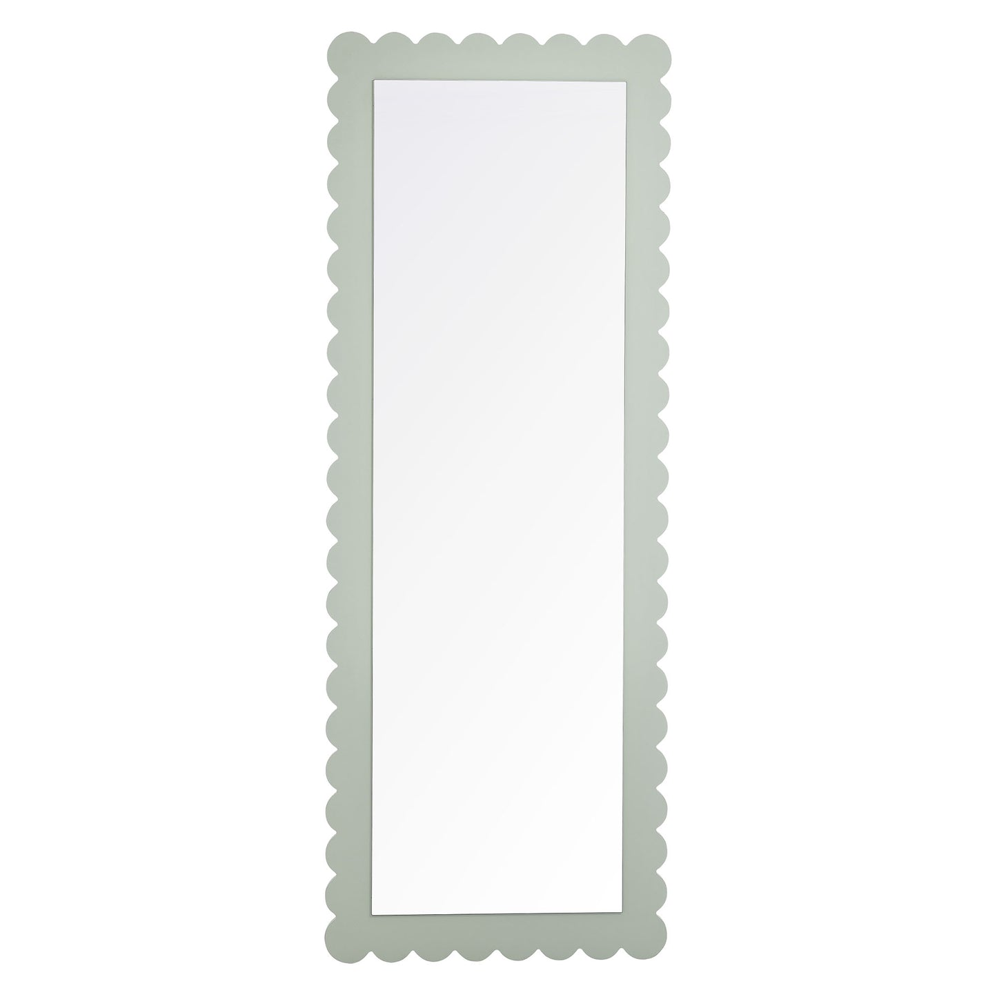 Emmeline Scalloped Rectangle Floor Mirror by Furniture For America
